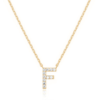 PAVOI 14K White Gold Plated Cubic Zirconia Initial Necklace | Letter Dainty Necklaces for Women