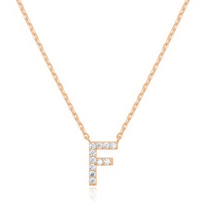 PAVOI 14K White Gold Plated Cubic Zirconia Initial Necklace | Letter Dainty Necklaces for Women