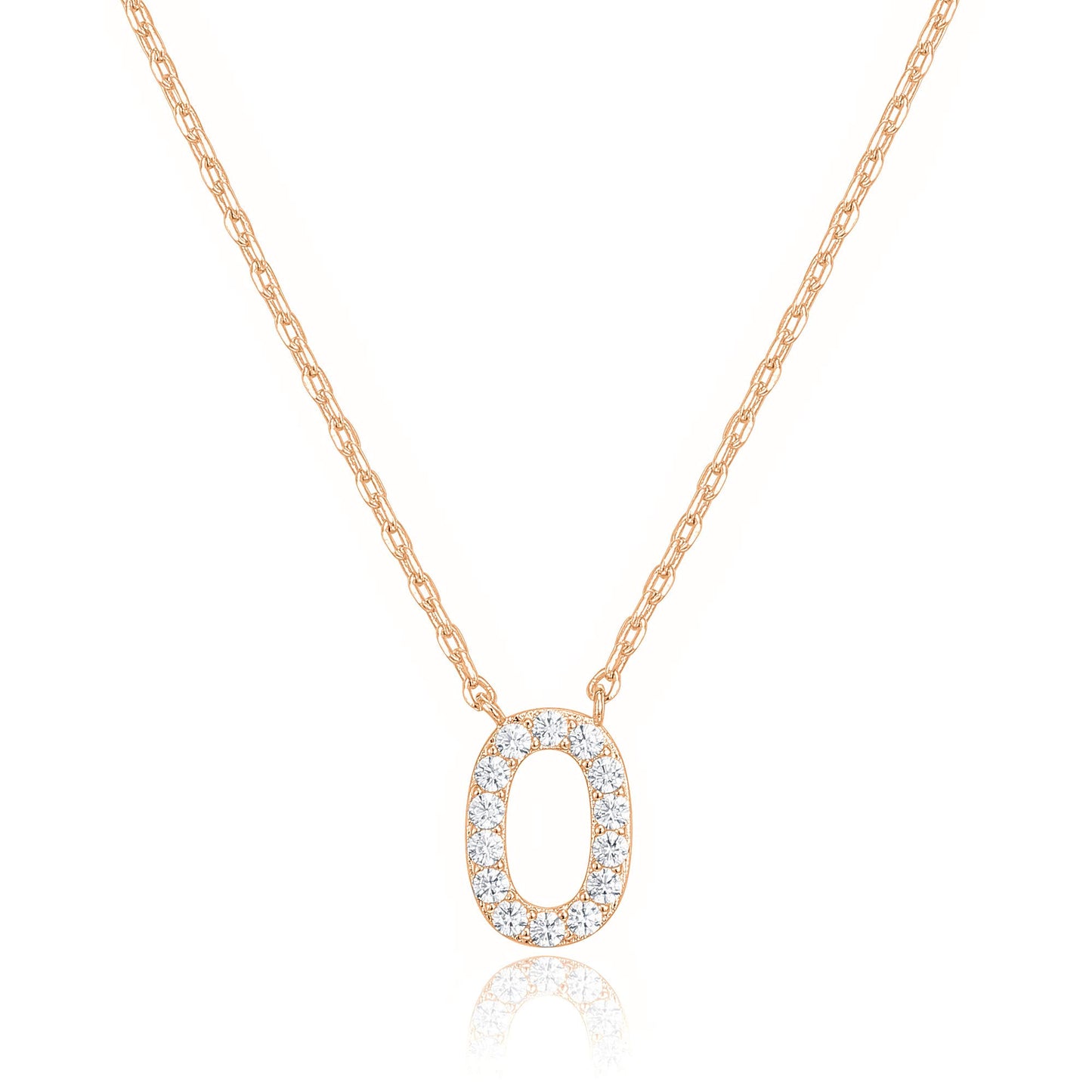PAVOI 14K White Gold Plated Cubic Zirconia Initial Necklace | Letter Dainty Necklaces for Women