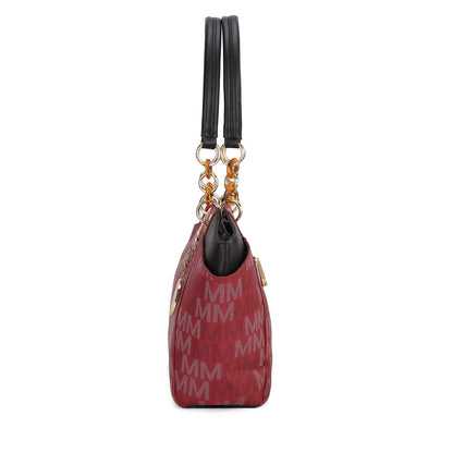 MKF Collection Signature Tote Bag for Women, Shoulder bag Vegan Leather Top-Handle Handbag Purse