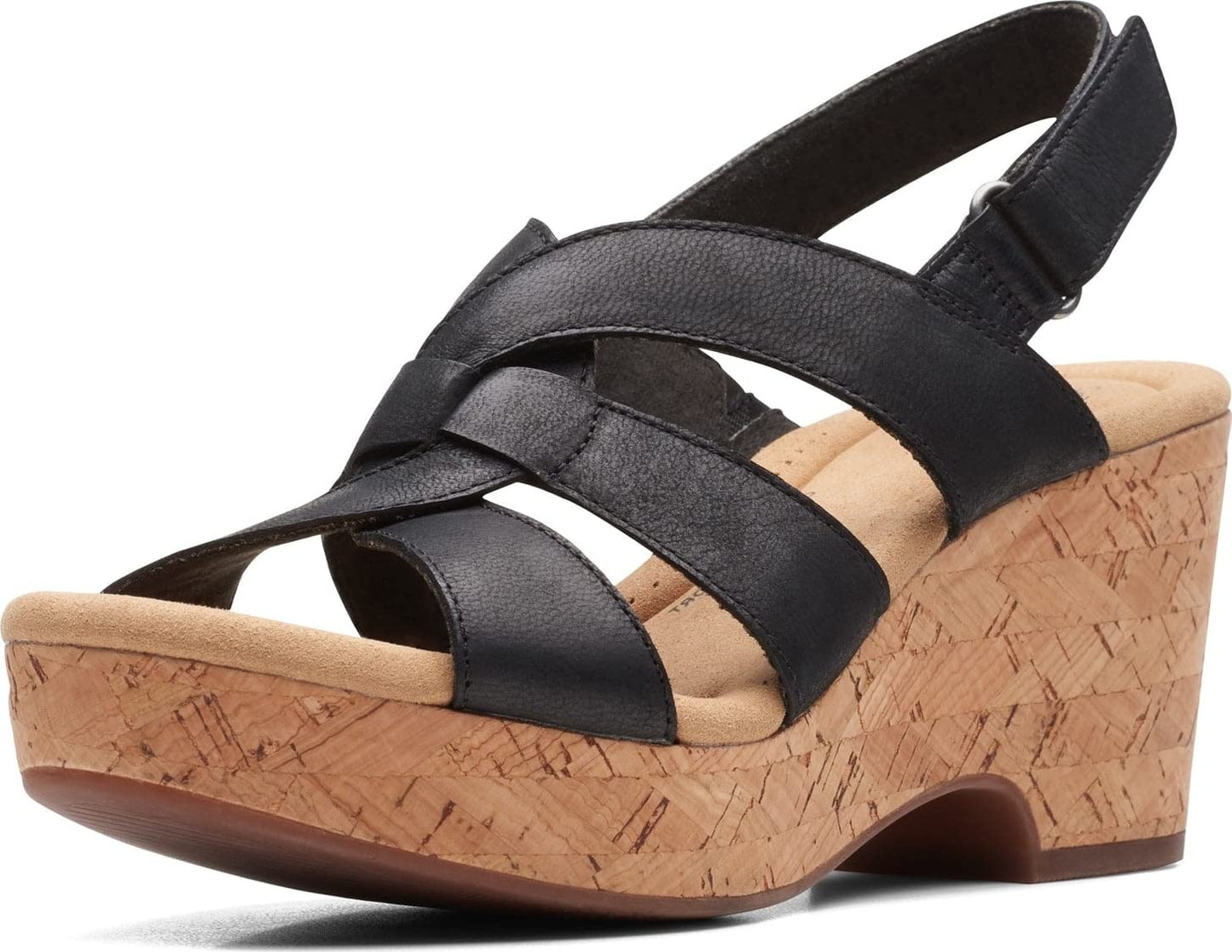 Clarks Womens Giselle Beach Suede Wedge Sandals