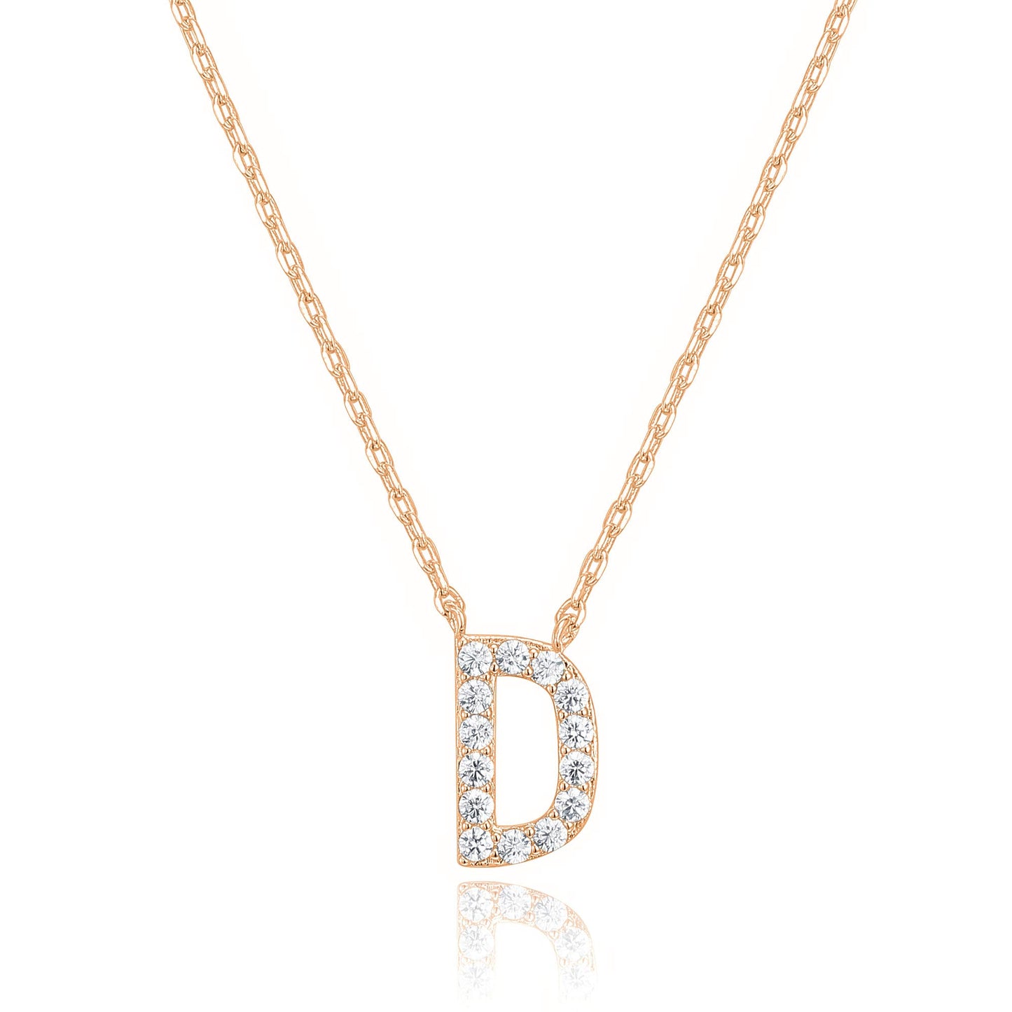 PAVOI 14K White Gold Plated Cubic Zirconia Initial Necklace | Letter Dainty Necklaces for Women