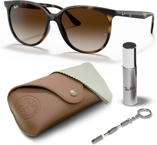Ray-Ban RB4378 Square Shape Sunglasses With Eyewear Kit Bundle - High Bridge Fit - Square Sunglasses