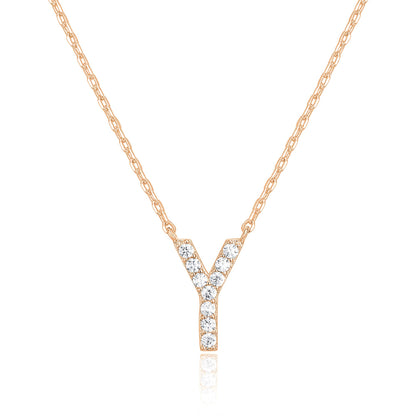 PAVOI 14K White Gold Plated Cubic Zirconia Initial Necklace | Letter Dainty Necklaces for Women