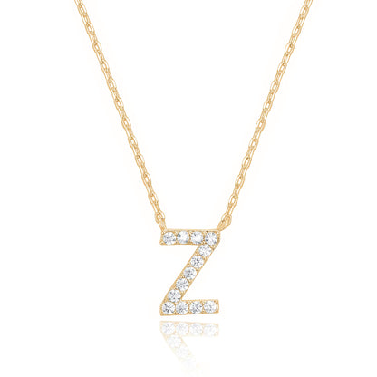 PAVOI 14K White Gold Plated Cubic Zirconia Initial Necklace | Letter Dainty Necklaces for Women