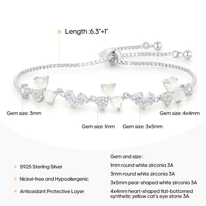 Pure Silver Women's Tennis Bracelets, Sterling Silver Birthstone Link Bracelets for Women, Perfect Gifts for Mom Girlfriend Wife Daughter