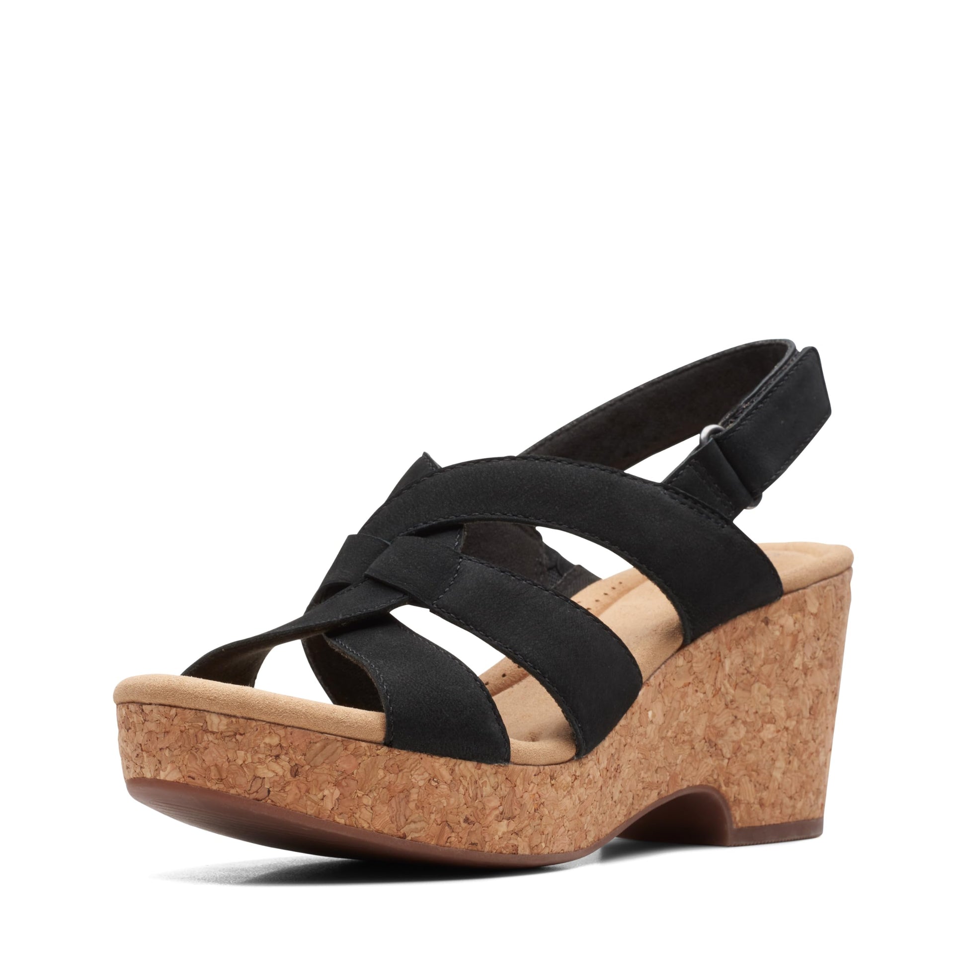 Clarks Womens Giselle Beach Suede Wedge Sandals