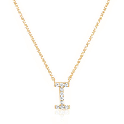 PAVOI 14K White Gold Plated Cubic Zirconia Initial Necklace | Letter Dainty Necklaces for Women