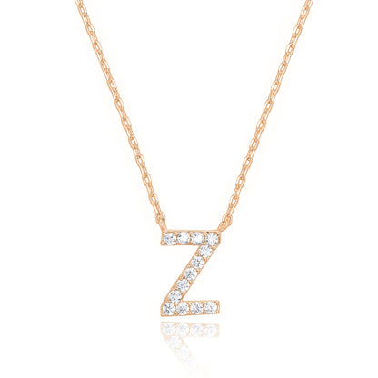 PAVOI 14K White Gold Plated Cubic Zirconia Initial Necklace | Letter Dainty Necklaces for Women