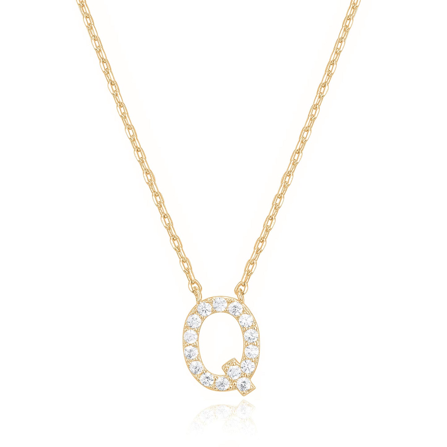 PAVOI 14K White Gold Plated Cubic Zirconia Initial Necklace | Letter Dainty Necklaces for Women