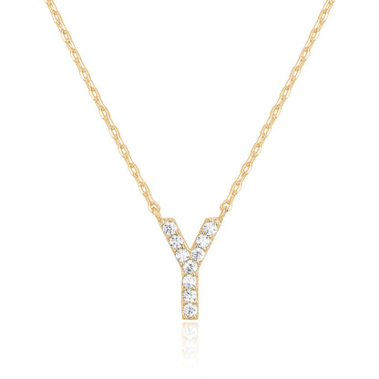 PAVOI 14K White Gold Plated Cubic Zirconia Initial Necklace | Letter Dainty Necklaces for Women