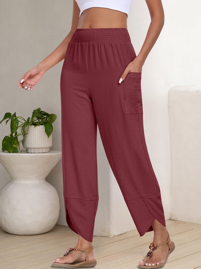 ANRABESS Womens Wide Leg Palazzo Capri Pants 2025 Summer Casual Loose High Waisted Lounge Flowy Cropped Beach Work Trousers