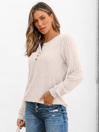 AUTOMET Long Sleeve Henley Shirts Women's Business Casual Lightweight Tunic Sweater Tops