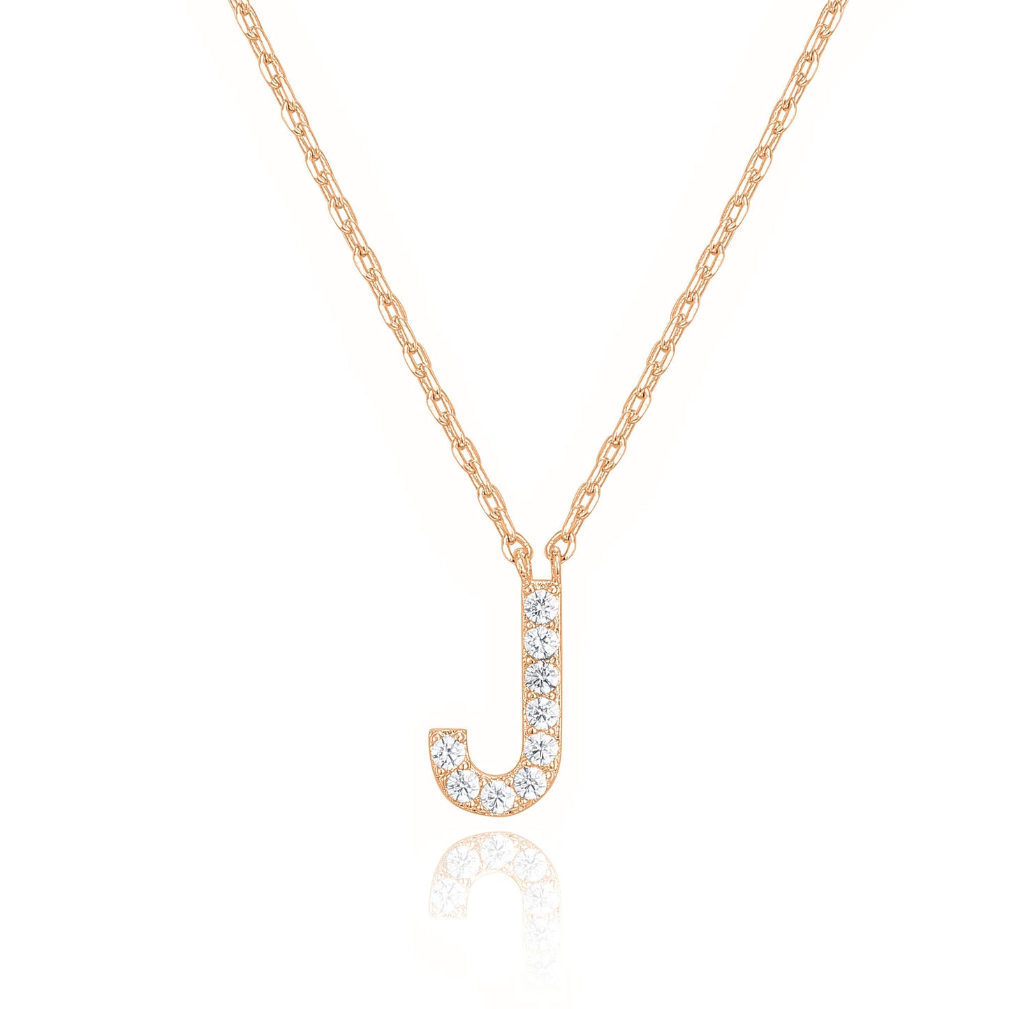 PAVOI 14K White Gold Plated Cubic Zirconia Initial Necklace | Letter Dainty Necklaces for Women
