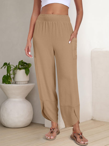 ANRABESS Womens Wide Leg Palazzo Capri Pants 2025 Summer Casual Loose High Waisted Lounge Flowy Cropped Beach Work Trousers