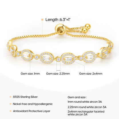 Pure Silver Women's Tennis Bracelets, Sterling Silver Birthstone Link Bracelets for Women, Perfect Gifts for Mom Girlfriend Wife Daughter