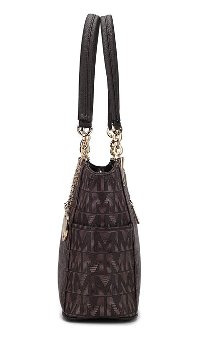 MKF Collection Signature Tote Bag for Women, Shoulder bag Vegan Leather Top-Handle Handbag Purse