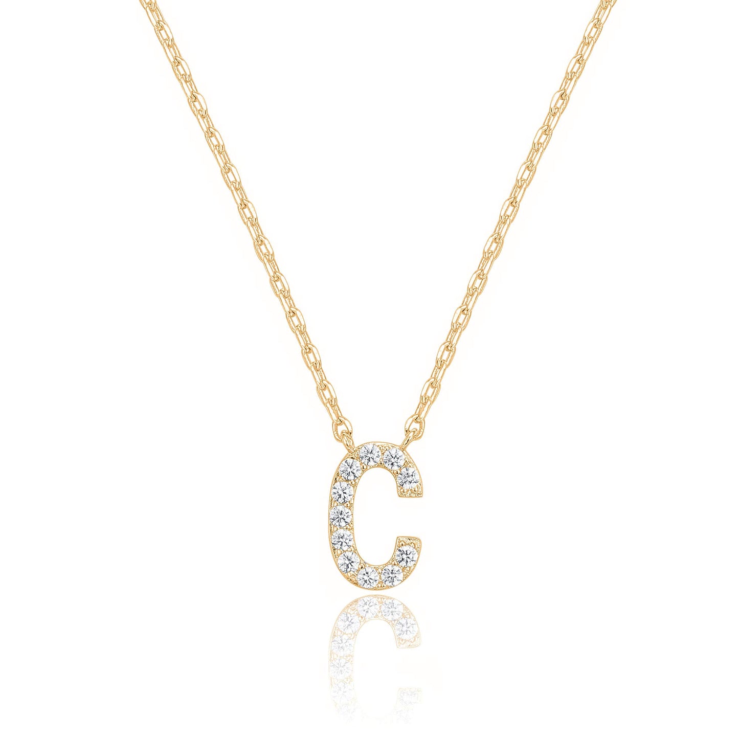 PAVOI 14K White Gold Plated Cubic Zirconia Initial Necklace | Letter Dainty Necklaces for Women