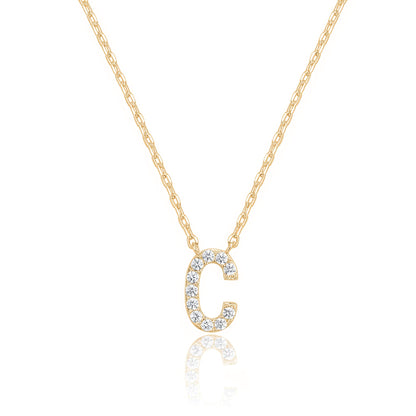 PAVOI 14K White Gold Plated Cubic Zirconia Initial Necklace | Letter Dainty Necklaces for Women