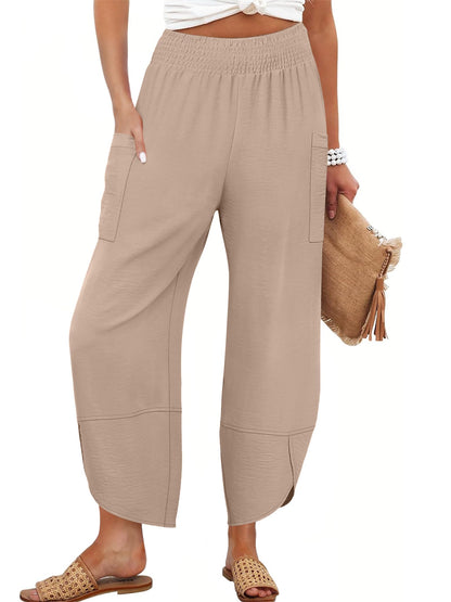 ANRABESS Womens Wide Leg Palazzo Capri Pants 2025 Summer Casual Loose High Waisted Lounge Flowy Cropped Beach Work Trousers