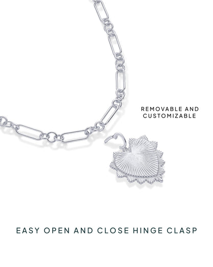 PAVOI 14K Gold Plated Chunky Charm Necklace Pack for Women | Statement Paperclip Chain Necklaces with Removable Charms | Heart Palm Tree Bow Pearl Love Friendship Necklace