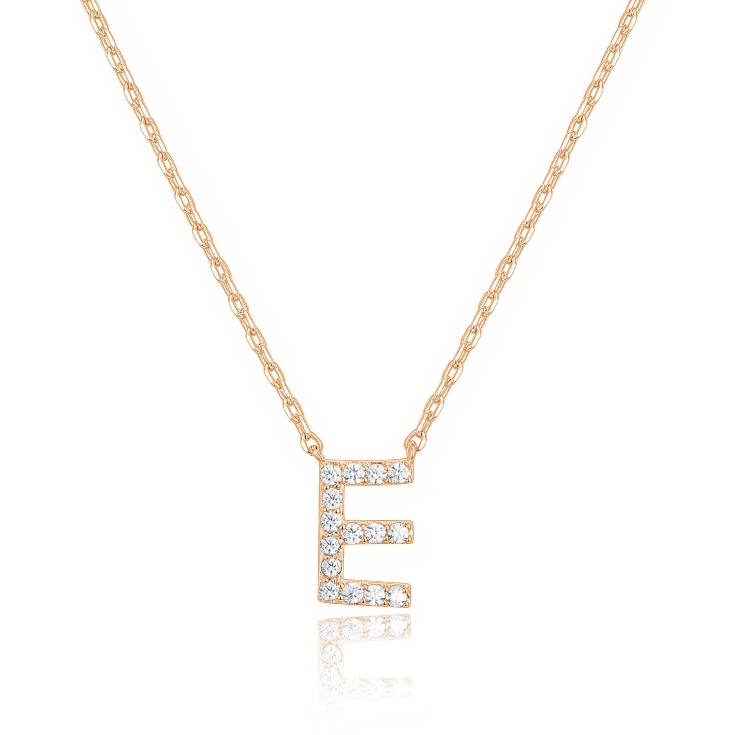 PAVOI 14K White Gold Plated Cubic Zirconia Initial Necklace | Letter Dainty Necklaces for Women