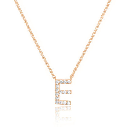 PAVOI 14K White Gold Plated Cubic Zirconia Initial Necklace | Letter Dainty Necklaces for Women
