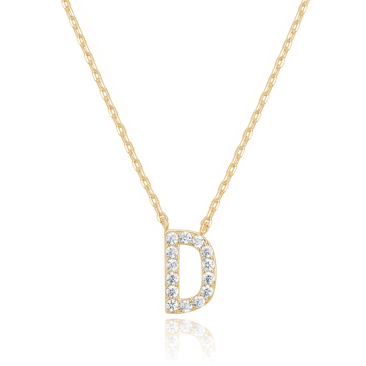 PAVOI 14K White Gold Plated Cubic Zirconia Initial Necklace | Letter Dainty Necklaces for Women