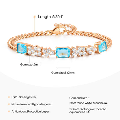 Pure Silver Women's Tennis Bracelets, Sterling Silver Birthstone Link Bracelets for Women, Perfect Gifts for Mom Girlfriend Wife Daughter