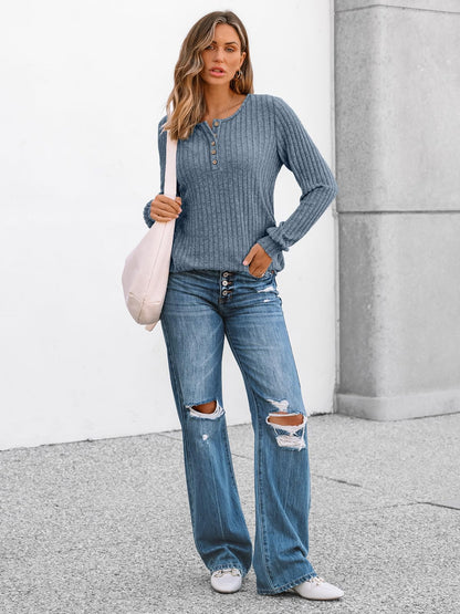 AUTOMET Long Sleeve Henley Shirts Women's Business Casual Lightweight Tunic Sweater Tops