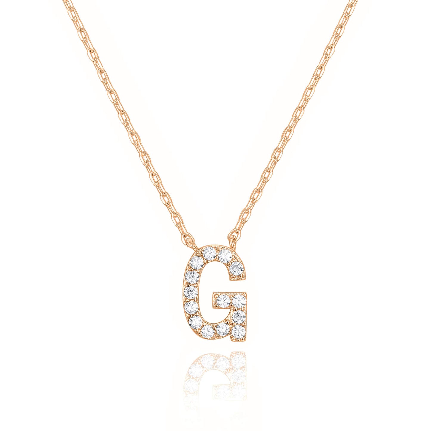PAVOI 14K White Gold Plated Cubic Zirconia Initial Necklace | Letter Dainty Necklaces for Women