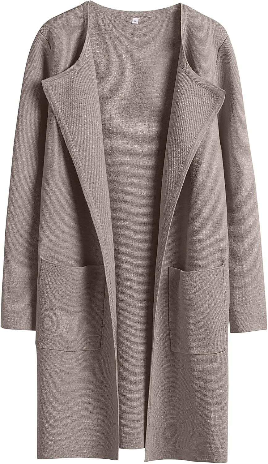ANRABESS Womens Cardigan Sweater Open Front Knit Long Coatigan Dressy Casual Jacket Coat 2025 Fall Outfits Classy Clothes