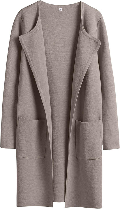 ANRABESS Womens Cardigan Sweater Open Front Knit Long Coatigan Dressy Casual Jacket Coat 2025 Fall Outfits Classy Clothes