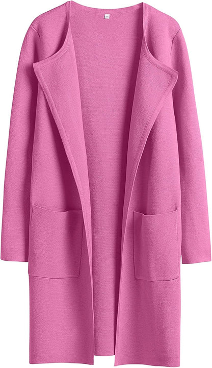 ANRABESS Womens Cardigan Sweater Open Front Knit Long Coatigan Dressy Casual Jacket Coat 2025 Fall Outfits Classy Clothes