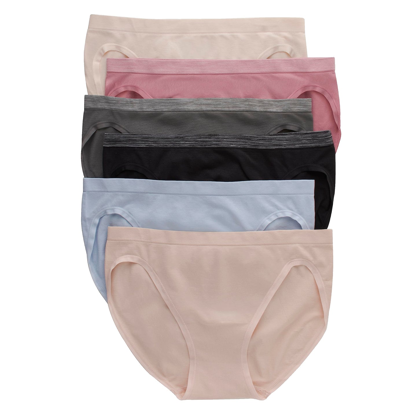 Hanes Women's Seamless Underwear Pack, Comfort Flex Fit Bikini Boyshort or Thong Panties, 6-Pack