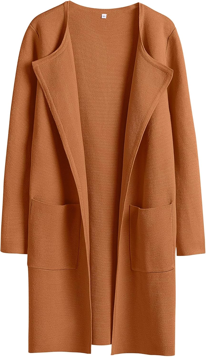 ANRABESS Womens Cardigan Sweater Open Front Knit Long Coatigan Dressy Casual Jacket Coat 2025 Fall Outfits Classy Clothes
