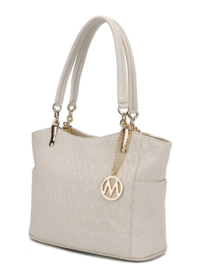 MKF Collection Signature Tote Bag for Women, Shoulder bag Vegan Leather Top-Handle Handbag Purse