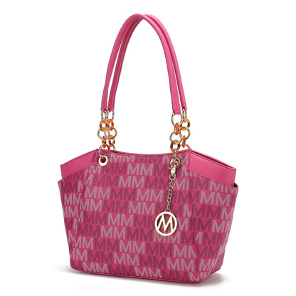 MKF Collection Signature Tote Bag for Women, Shoulder bag Vegan Leather Top-Handle Handbag Purse