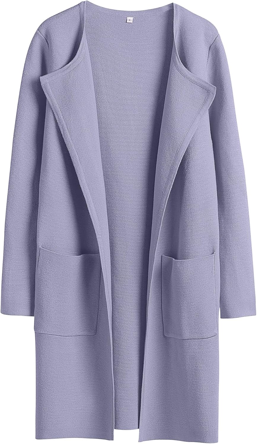 ANRABESS Womens Cardigan Sweater Open Front Knit Long Coatigan Dressy Casual Jacket Coat 2025 Fall Outfits Classy Clothes