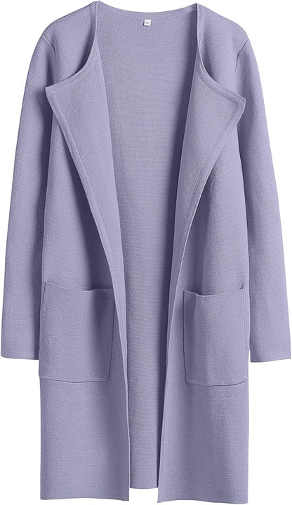 ANRABESS Womens Cardigan Sweater Open Front Knit Long Coatigan Dressy Casual Jacket Coat 2025 Fall Outfits Classy Clothes