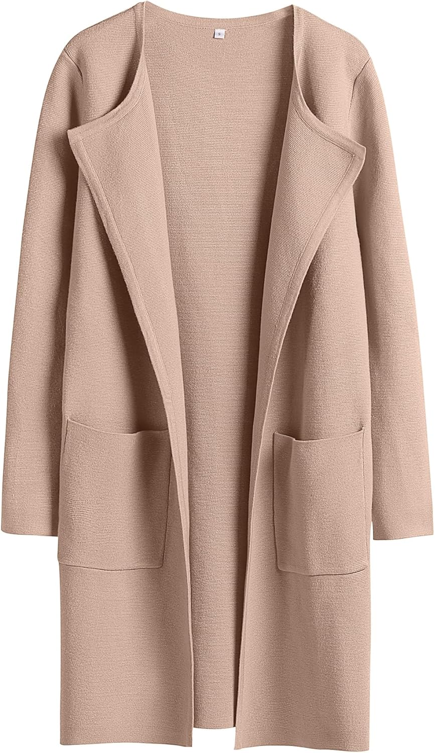 ANRABESS Womens Cardigan Sweater Open Front Knit Long Coatigan Dressy Casual Jacket Coat 2025 Fall Outfits Classy Clothes