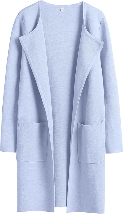 ANRABESS Womens Cardigan Sweater Open Front Knit Long Coatigan Dressy Casual Jacket Coat 2025 Fall Outfits Classy Clothes