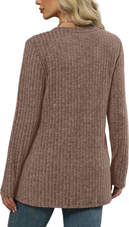 WIHOLL Womens Tops Fall Fahion 2025 Long Sleeve Shirts Casual Lightweight Tunic Sweaters Fashion Winter Clothing
