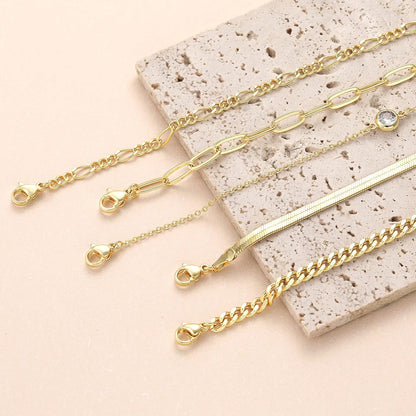 DEARMAY Waterproof Gold Bracelets Set for Women Trendy, Dainty 14K Real Gold Plated Jewelry Fashion Stackable Tennis Beaded Figaro Herringbone Paperclip Link Bracelet Pack Stack Gifts for Women