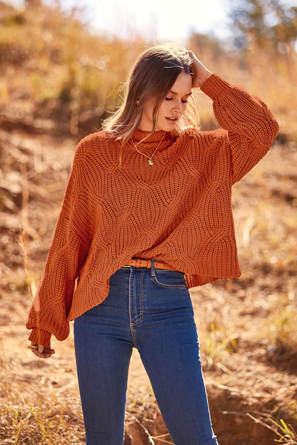 PRETTYGARDEN Women's Fall Oversized Pullover Sweaters Casual Crewneck Long Sleeve Chunky Cable Knit Blouse Top