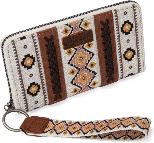 Montana West × Wrangler Wristlet Western Wallet Boho Aztec Credit Card Holder for Women