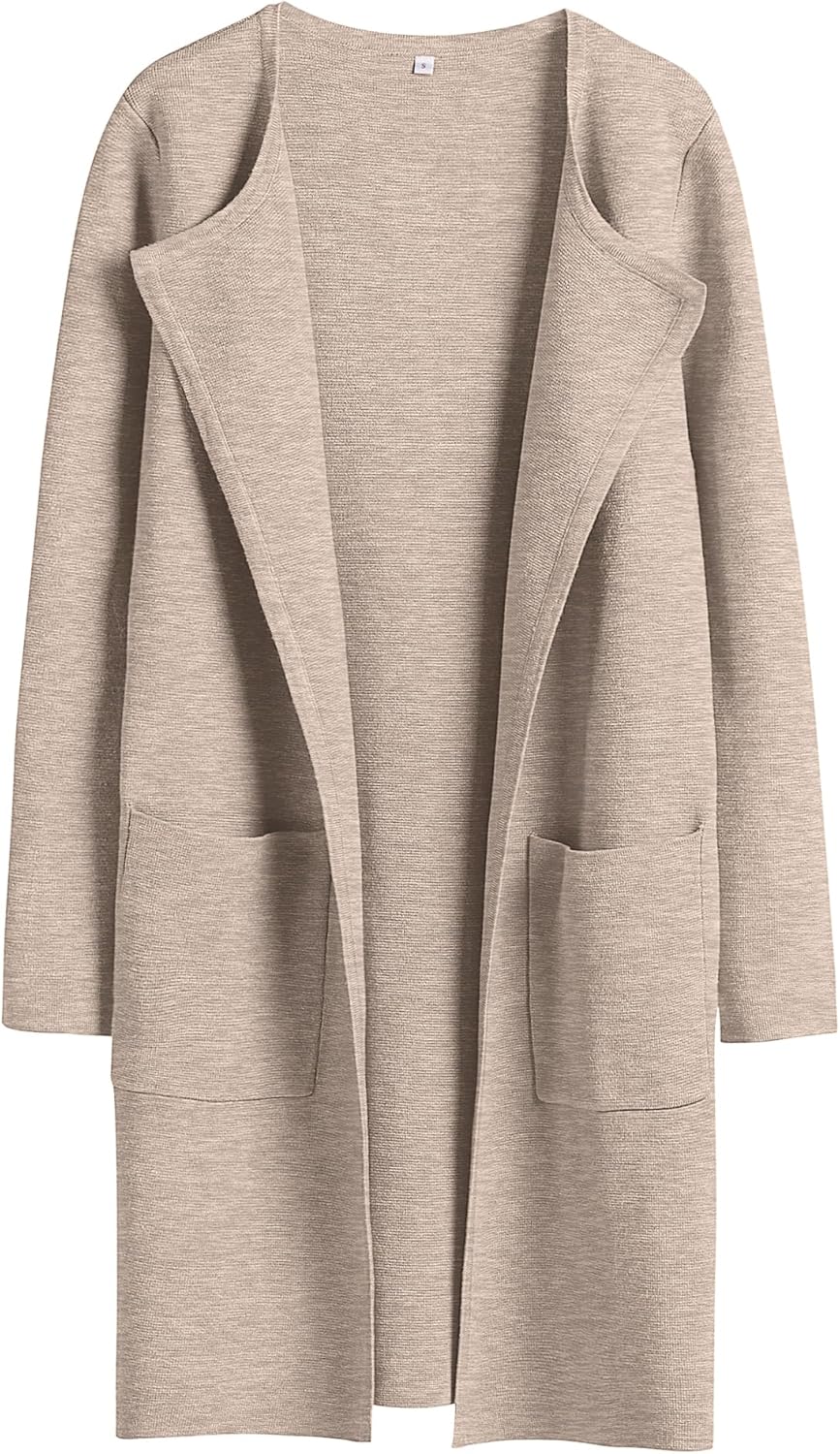 ANRABESS Womens Cardigan Sweater Open Front Knit Long Coatigan Dressy Casual Jacket Coat 2025 Fall Outfits Classy Clothes