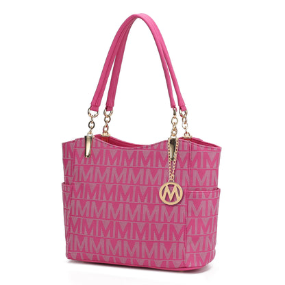 MKF Collection Signature Tote Bag for Women, Shoulder bag Vegan Leather Top-Handle Handbag Purse