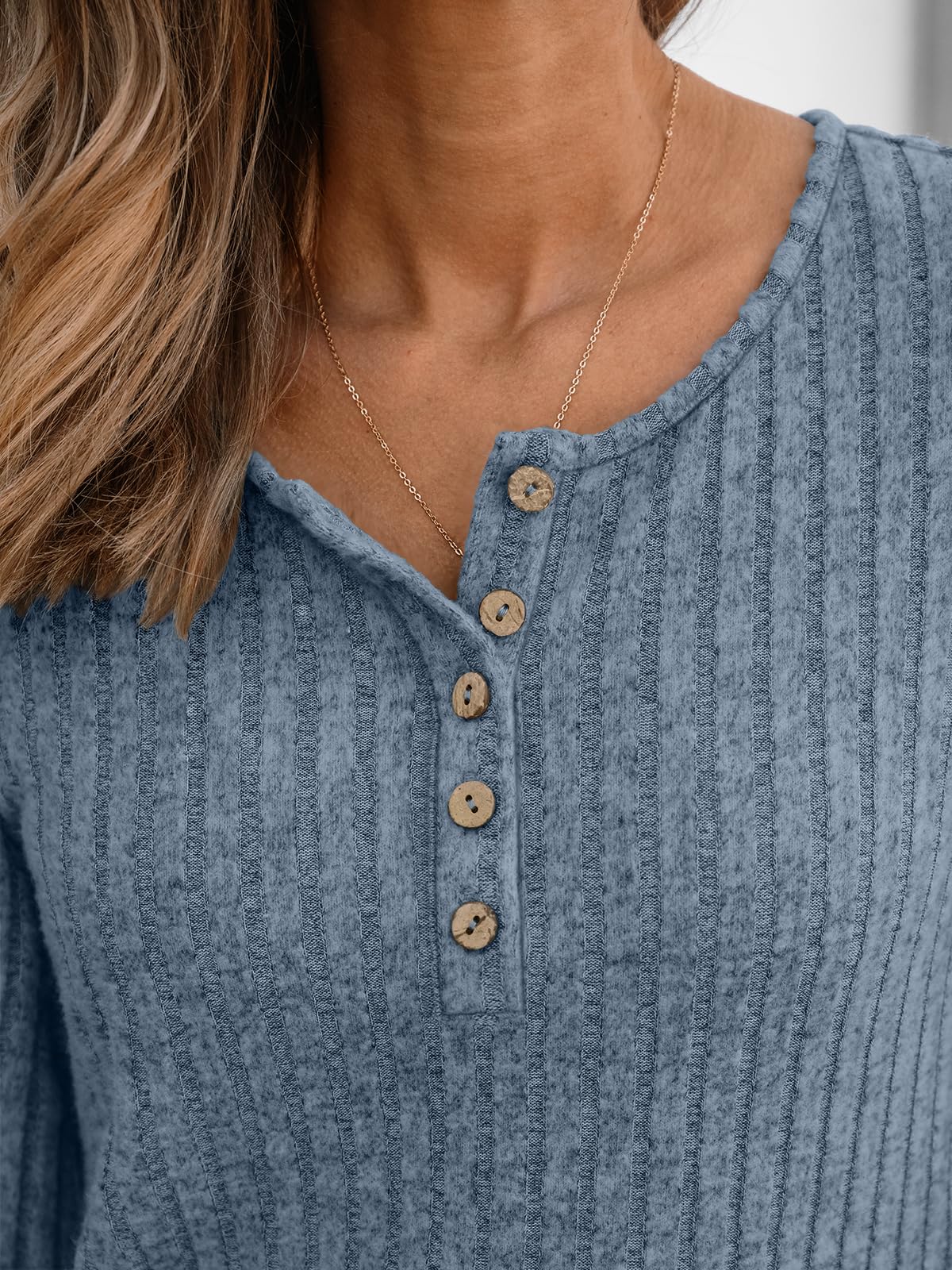 AUTOMET Long Sleeve Henley Shirts Women's Business Casual Lightweight Tunic Sweater Tops