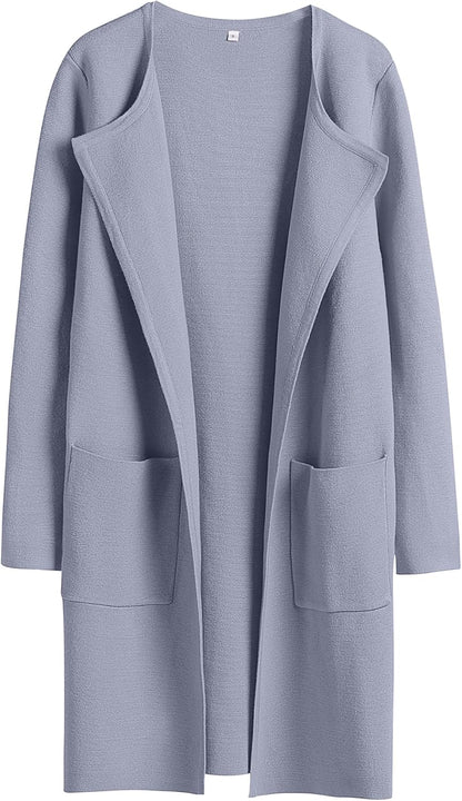 ANRABESS Womens Cardigan Sweater Open Front Knit Long Coatigan Dressy Casual Jacket Coat 2025 Fall Outfits Classy Clothes